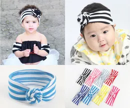 Europe Fashion Infant Baby Stripe Cotton Twist Knot pannband Girls Hair Bands Childrens Knot Hårtillbehör Kids headwraps 15013