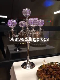 New style arms table top chandelier centerpieces weddings crystal candelabra without glass hurricane best01128