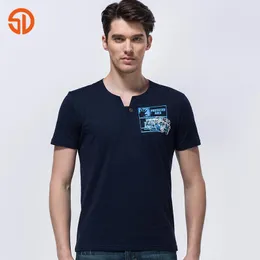 Solid Senlin Jeep V Neck Short Sleeve Print T Shirt Men T -Shirt Summer Fashion Jeep Men Style Cotton Tee Men Cotton Trend