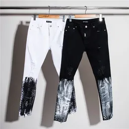 half white and half black jeans