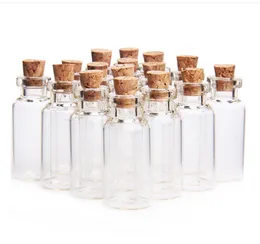 10 x Transparent Message Vials Small Glass Empty Jars with Cork Wishing Bottle