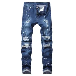 boys ripped blue jeans