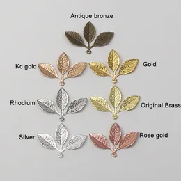 Wholesale 50 Brass Filigree Leaves Tree Branch 32x50mm Raw Brass Antique Bronze Silver Gold Rose Gold White Gold Gun-Metal Plated