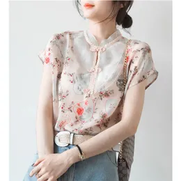 LXL SALE Chinese Embroidered Silk Blouse