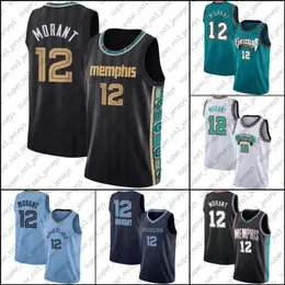 170cm//50~65kg BXWA-Sports Maglia da Basket da Uomo Grizzlies # 12 JA Morant Statement Edition Maglie Cucite Cool Mesh Fitness Swingman Uniform,S
