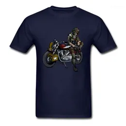 BIKER T-SHIRT Skull Motorbike Motorcycle Cafe Racer Chopper MC Helmet Indian Top
