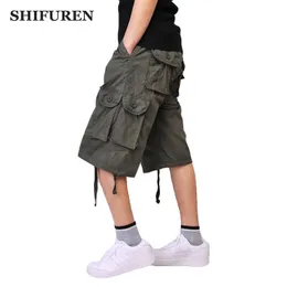 Nouveau Short Homme Cargo Combat Chino Long Pantalon 3//4 Multi Poches sans ceinture 30-44