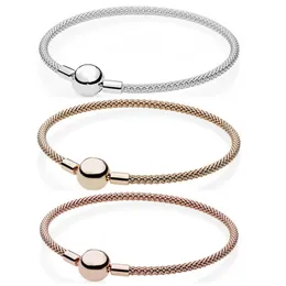 Pulsera señora real plata 925 Sterling Rose dorado 18,5 cm de largo Rosegold