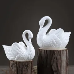 Minimalist Cream Duck Swan Figurine\\\\ Modernist Ceramic\\\\ Home Decor Accessories