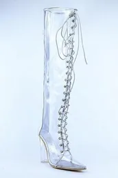 pvc thigh high boots wide fit