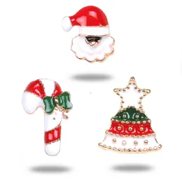 Christmas Broche Set PINS CARTE père Noël Elk bonhomme de neige chapeau Broche Badge Cadeau