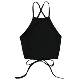 plain black halter top