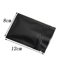Black mylar stand up/pochette métallisé mat avec joint chaleur zip lock feuille aluminium