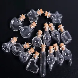 11Pcs Empty Transparent Glass Bottles DIY Jars Message Vials Cork Stopper Ornaments Mini DIY Arts Crafts Decoration Jar Small Jewelry Making Bead Storage Holder Containers 12ML