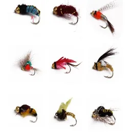 Icerio 6PCS réaliste nymph scud mouche pour truite pêche fly tying artificielle L...
