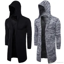 mens long hooded cardigan sweater