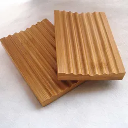10pcs Natural Bamboo Wood Soap Dish Storage Holder Bath Shower Plates Bathroom