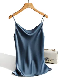 black satin vest top