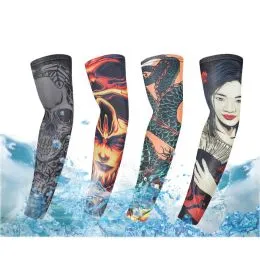 Manches De Protection Solaire Pour Tatouages - En Soie Glacée Stretch, Motifs Dragon, Koi, Tigre - Unisexe, Protège Des UV Et De La Transpiration