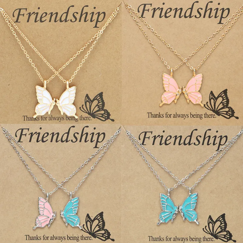 2 pçs/4 pçs Colar BFF Pulseiras Meio Coração Amizade Conjunto de Joias para  Menina Senhora