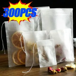 200 Sachets Thé Vides 7x9cm - Filtres à Thé Avec Cordon - DIY Thé/Café/Épices