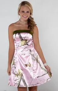 pink camo homecoming dresses Pink Camo Dresses: A-Line Styles for Bridesmaids