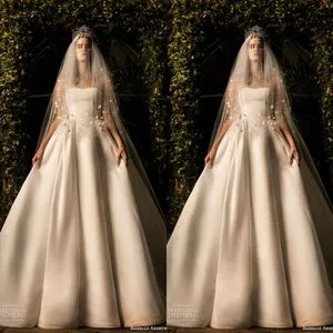 Isabelle Armstrong Royal Wedding Sparkly Wedding Dress with Sweetheart Pleats and Satin Fabric - Chapel Style, Plus Size Bridal Gown (Robe de Marie)