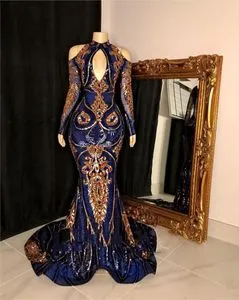 Royal Blue Plus Size Formal Dress Sequin Mermaid Dress: Long Sleeve Keyhole Prom  Gown Gold/Champagne