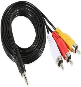 Cmple 3.5mm To RCA Adapter – 1/8" Aux To RCA Jack Converter, Straight, Black