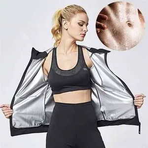 Women Running Female Sauna Suit Set Girl Burn Belly Fat