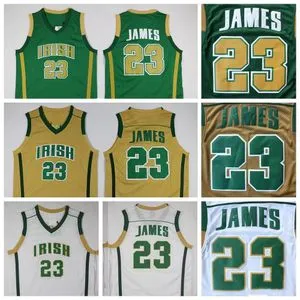 23 James Irish High School Basketball Jersey Stitch Green