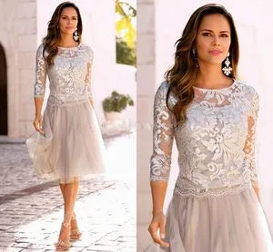 Elegant Knee Length Mother of the Bride Dresses: Lace