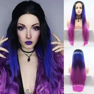 Long Straight Synthetic Lace Front Wig for Women 22 Inch  display picture 1