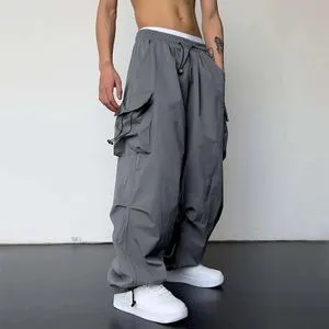 Oversized Cargo Parachute Pants - Mens Streetwear Techwear