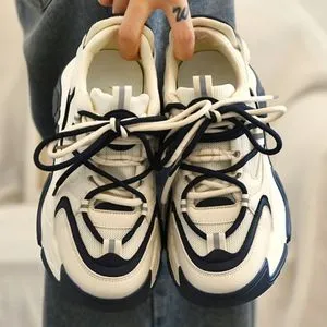 Thick Sole Comfort Sneakers: Breathable Mesh Dad Shoes - Premium