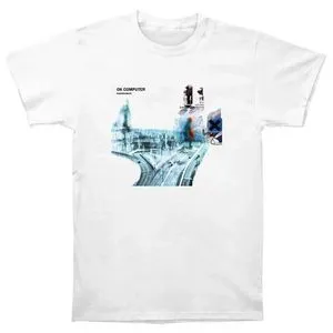 97’s Radiohead OK computer tour Tshirts Radiohead Tour 97 Ok Computer Retro white short sleeve T