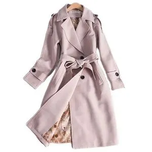 765 Womens Long Trench Coat Ultra Thin Double Layer Windproof