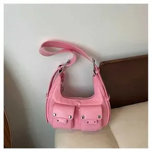 DHgate.com:Solid Color PU Leather Shoulder Bag - Crossbody