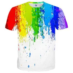 Asylvain Kids Rainbow Lightning T-Shirt – 3D Graphic Cool Design, Short Sleeve, Size 6-8 Years - View #8