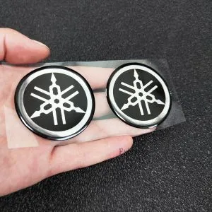 Taiwan Made Bike Decal 3D Fuel Tank Badge Fairing Emblem Decal Sticker - Tuning Fork Design In Silver - For Motorcycles & Bikes Harley Davidson Tank Emblems - Foto 8