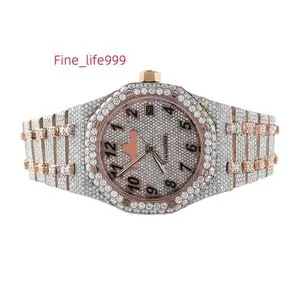 Exquisite VVS Moissanite Skeleton Rose Gold Hip-Hop Iced-Out Watch