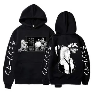 Sweat à Capuche Anime Chainsaw Man Reze - Pour Homme, Mélange Coton, Coupe Décontractée, Style Hip-hop Y2K, Hiver Et Sport