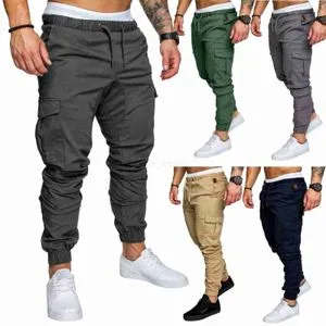 Mens Multi-Pocket Cargo Pants: Casual Work Joggers - Shop