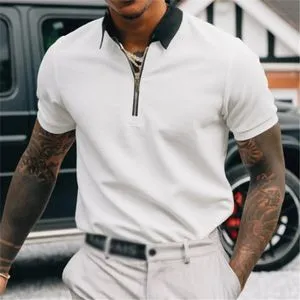 トップス the shishikui long  polo shirt S JEShifangjiusu Men's Long Sleeve Polo Shirts Fashion Zipper
