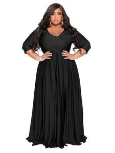 4XL Plus Size Floor-Length Velvet Dress Women Lace Up High Waist V Neck  Flare Sleeve Wedding Maxi Dress from Dhgate Plus size Dresses - price 94.63