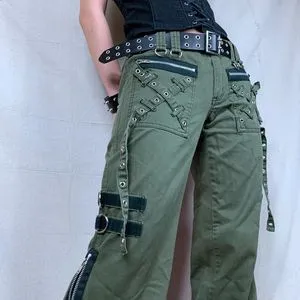 パンツ gimmick cargo pants low rise grunge y2k Grunge Baggy Cargo Pants Y2K Low Rise Aesthetic Trousers