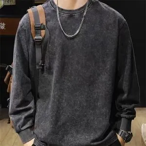 鶏舎 / WASHED HEAVY WEIGHT LONG SLEEVE Men's Washed Heavy Weight Crew Neck L/S T-Shirt | MUJI USA