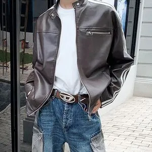 ジャケット・アウター 00s archive white leather jacket Women's White Leather Motorcycle Jacket w/Side Lace #L6027LW