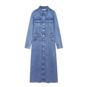 embroidered denim overall dress Birdseye Size:Size 28W sizechart_scarlet-dress-size-chart Please check the care Tibi Paneled Denim Midi