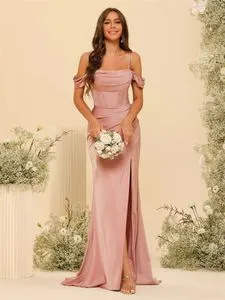 dusty sage floral bridesmaid dress Mismatched Dusty Sage Satin Mermaid Long Cheap Custom Bridesmaid Dresses,  GRB0124 main image 0